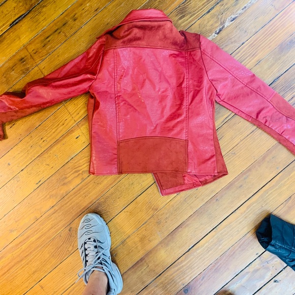 Vigoss red leather/suede jacket - Picture 3 of 3